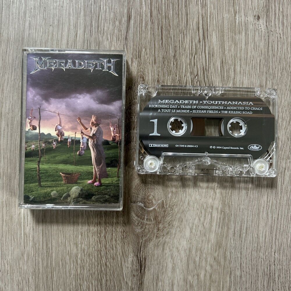 Megadeth Youthanasia Cassette 1st Press Capital C4 7243 Hard Rock Heavy Metal